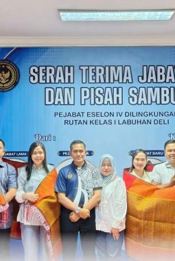 Rutan Kelas I Labuhan Deli melaksanakan acara pisah sambut Pejabat Eselon IV yang berlangsung khidmat dan penuh kehangatan di Aula Lantai 2, Sabtu (25/04/2026).