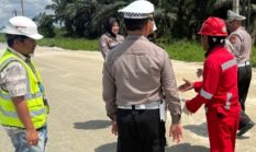 Pengecekan Jalur Lintas Timur KM 83, Ditlantas Polda Riau Pastikan Keamanan Pengguna Jalan