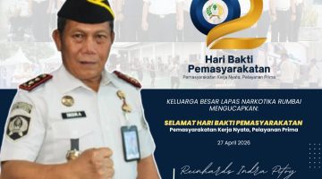 Keluarga Besar Lapas Narkotika Rumbai Peringati Hari Bakti Pemasyarakatan ke-62
