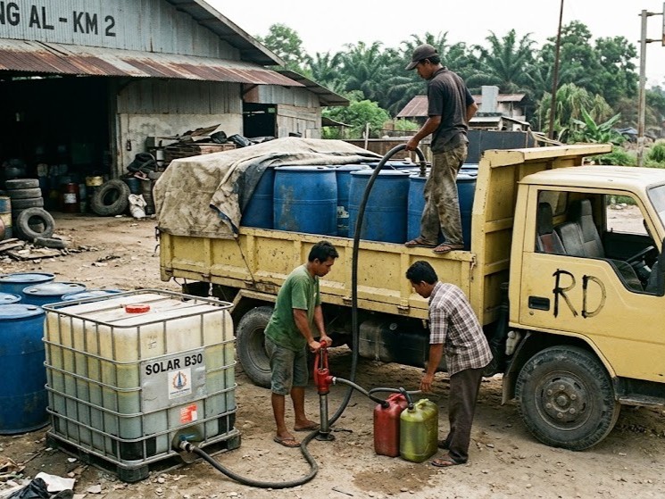 Foto: Illustrasi Dugaan Penyelewengan BBM Industri di Koridor Pangkalan Kerinci