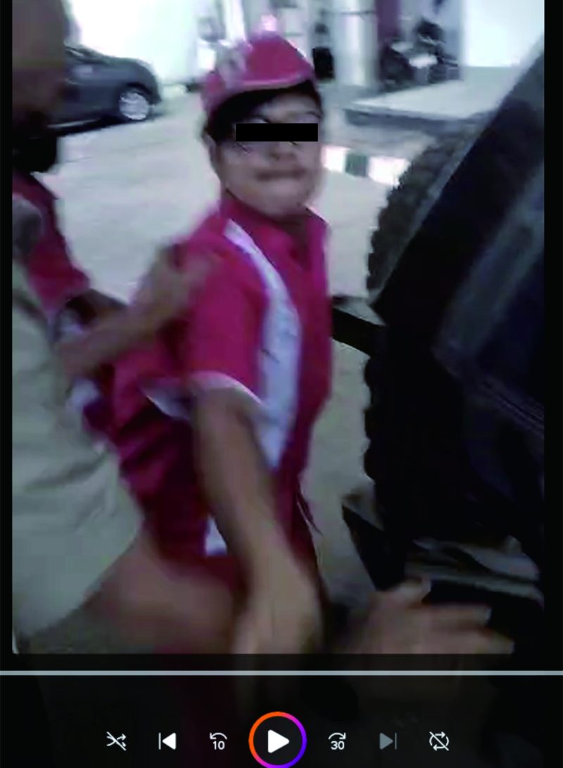 Foto: Screeenshoot video dugaan Operator SPBU arogan.