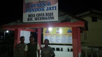 Sambangi Pos Kamling, Bhabinkamtibmas Polsek Secanggang Ajak Dukung Keamanan Lingkungan