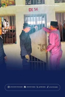 Deteksi Dini Gangguan Keamanan dan Ketertiban, Lapas Narkotika Rumbai Gelar Razia Rutin Blok Hunian