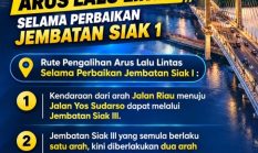 Jembatan Siak I dan III Diberlakukan Rekayasa Lalu Lintas Mulai 17 September hingga 25 November 2026