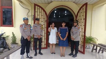 Hadir Menjaga Keamanan Serta Menyapa dengan Kasih, Kapolsek Binjai Dampingi jemaat Ibadah dan Kegiatan Sosial di Gereja