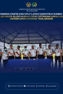 SINERGI KAMTIB DAN KPLP LAPAS NARKOTIKA RUMBAI GELAR RAZIA BLOK HUNIAN DEMI CIPTAKAN LINGKUNGAN BERSIH DARI BARANG TERLARANG