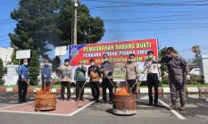 Waka Polres Binjai Hadiri Pemusnahan Barang Bukti di Kejaksaan Negeri Binjai