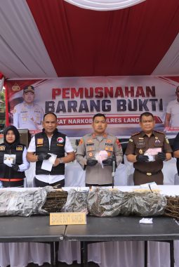 Polres Langkat Musnahkan Barang Bukti Narkotika Sabu, Pil Extasi dan Ganja