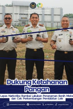 DUKUNG KETAHANAN PANGAN LAPS NARKOTIKA RUMBAI LAKUKAN PENANAMAN BENIH MELON DAN CEK PERKEMBANGAN PEMBIBITAN LELE