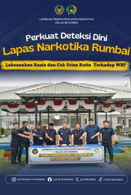 PERKUAT DETEKSI DINI LAPAS NARKOTIKA RUMBAI LAKSANAKAN RAZIA DAN CEK URINE TERHADAP WBP