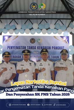 Lapas Narkotika Rumbai Gelar Penyematan Tanda Kenaikan Pangkat dan Penyerahan SK PNS Tahun 2026