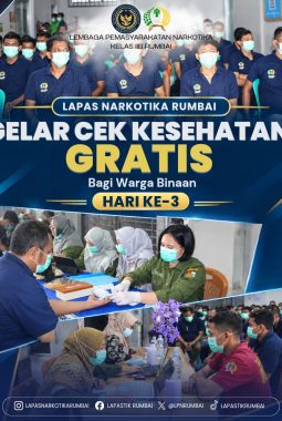 Lapas Narkotika Rumbai Gelar Cek Kesehatan Gratis bagi Warga Binaan Hari Ketiga