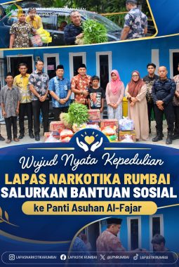 Lapas Narkotika Rumbai Salurkan Bantuan Sosial ke Panti Asuhan Al-Fajar