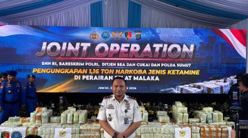 KANTOR IMIGRASI KELAS II TPI BELAWAN HADIRI JOINT OPERATION PENGUNGKAPAN 1,16 TON KETAMINE DAN DEKLARASI BERSAMA MASYARAKAT SUMATERA UTARA MENOLAK NARKOBA