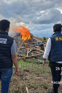 Kapolres Binjai AKBP R. Bimo Moernanda Tegaskan Komitmen Berantas Narkoba, Barak di Tunggurono Dimusnahkan
