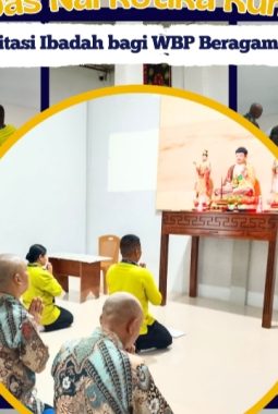 PENUHI HAK BERIBADAH LAPAS NARKOTIKA RUMBAI FASILITASI IBADAH BAGI WBP BERAGAMA HINDU