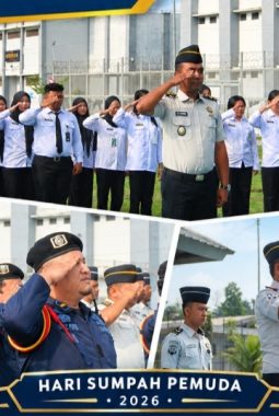 KOBARKAN SEMANGAT PATRIOTISME LAPAS NARKOTIKA RUMBAI GELAR UPACARA PERINGATAN HARI SUMPAH PEMUDA KE-98